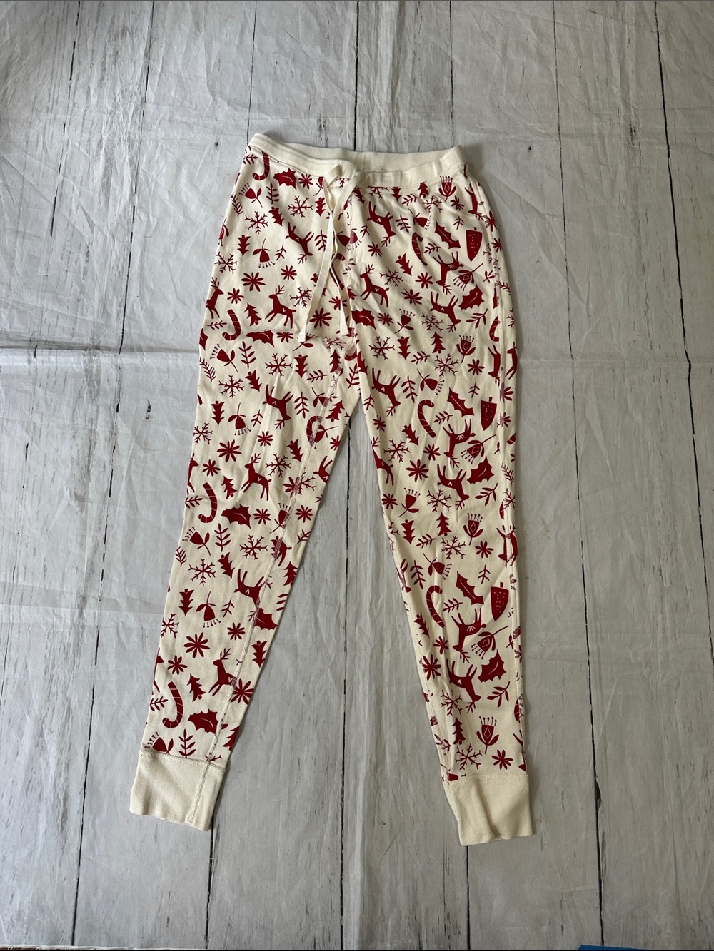 Hanna Andersson women’s jogger pajama Red Cream Holiday Family Matching organic